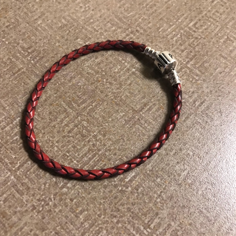 Red leather pandora bracelet